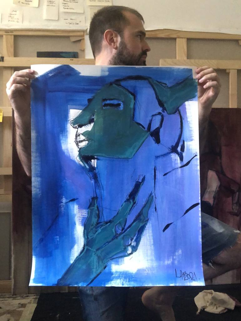 Original Expressionism Portrait Painting by Laurent Anastay Ponsolle