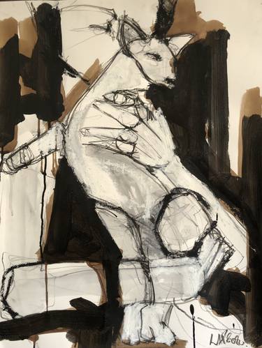 Original Expressionism Animal Drawings by Laurent Anastay Ponsolle