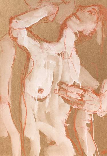 Print of Expressionism Nude Drawings by Laurent Anastay Ponsolle
