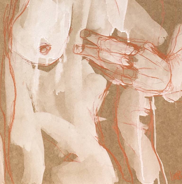 Original Nude Drawing by Laurent Anastay Ponsolle