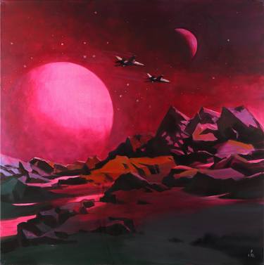 Original Conceptual Outer Space Painting by Maria A
