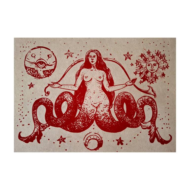 Print of Illustration Classical Mythology Printmaking by Mila Sretenovic