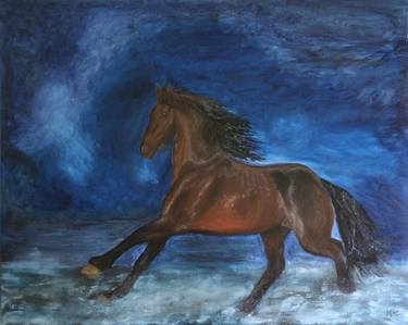 Print of Horse Paintings by Ildiko Mecseri