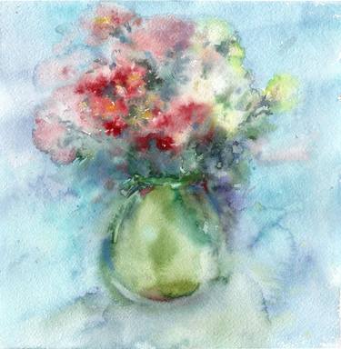 The autumn bouquet. Watercolor painting. thumb