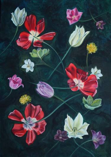 Original Fine Art Floral Paintings by Dominika Lehocka