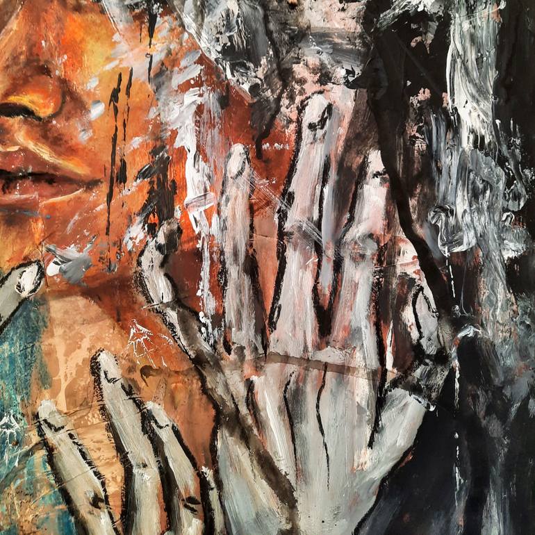 Original Expressionism People Painting by Monika Lorincova