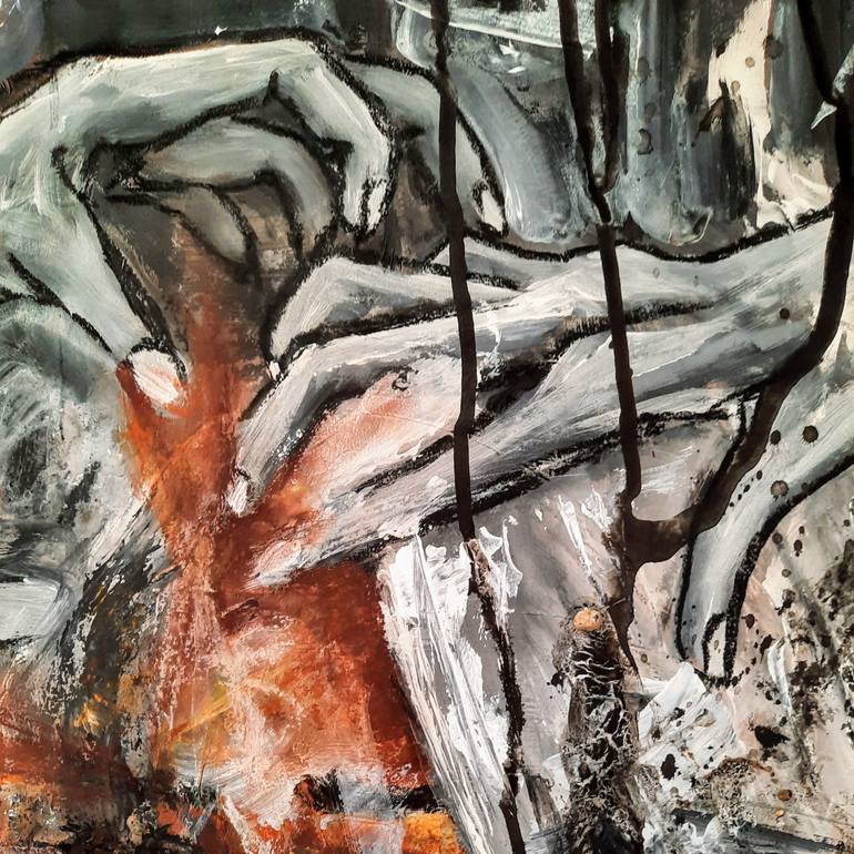 Original Expressionism People Painting by Monika Lorincova