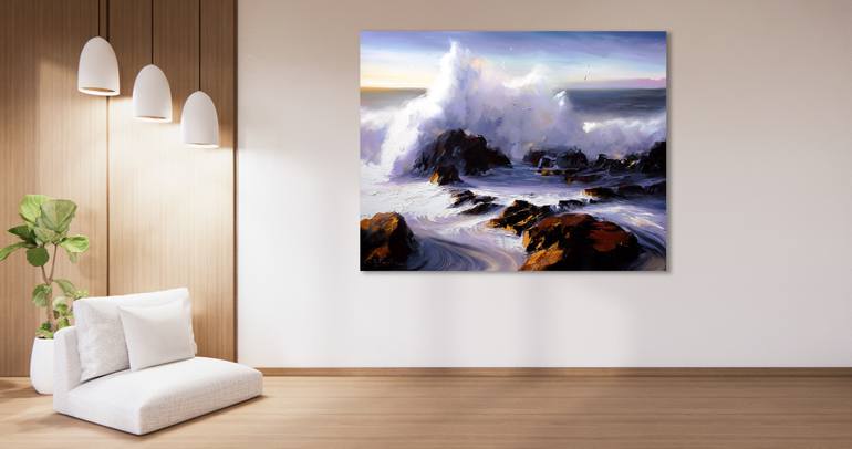 Original Impressionism Seascape Painting by Bozhena Fuchs