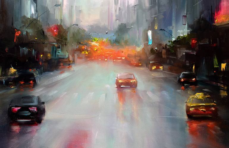 Original Cities Painting by Bozhena Fuchs