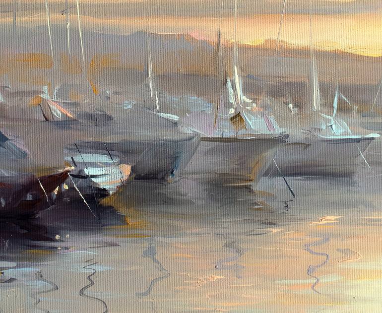 Original Realism Boat Painting by Bozhena Fuchs