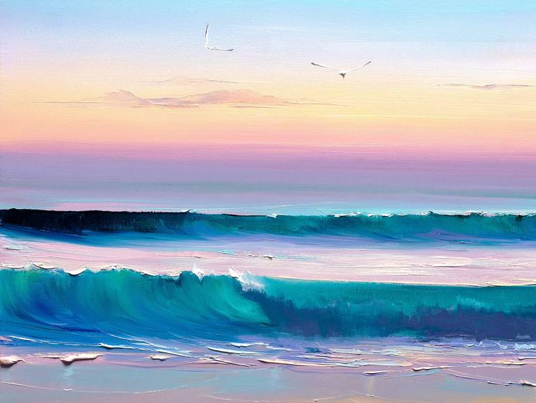 Original Impressionism Seascape Painting by Bozhena Fuchs