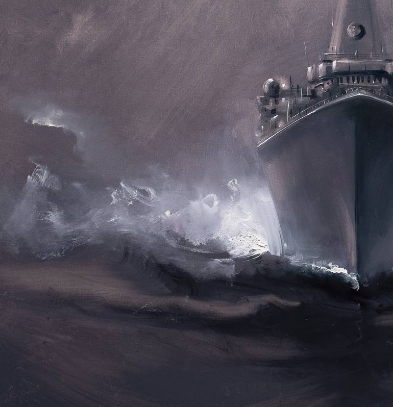 Original Realism Ship Painting by Bozhena Fuchs