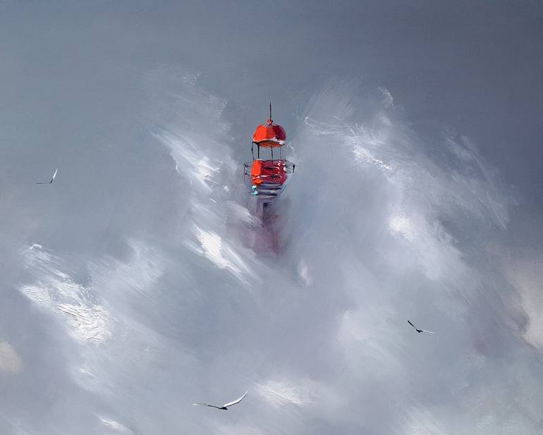 Original Abstract Seascape Painting by Bozhena Fuchs
