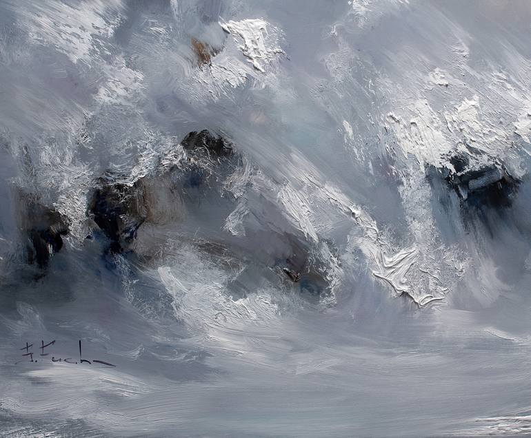 Original Abstract Seascape Painting by Bozhena Fuchs