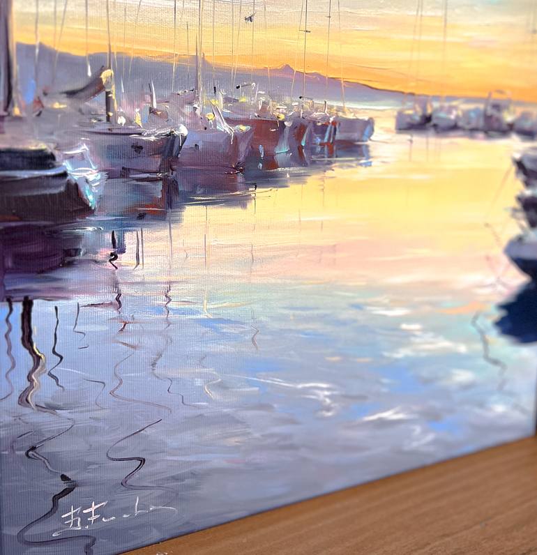 Original Realism Boat Painting by Bozhena Fuchs