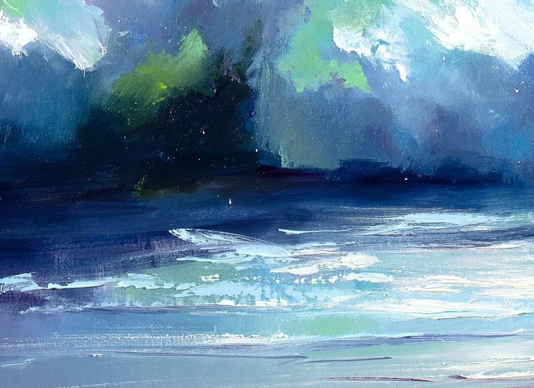 Original Impressionism Beach Painting by Bozhena Fuchs