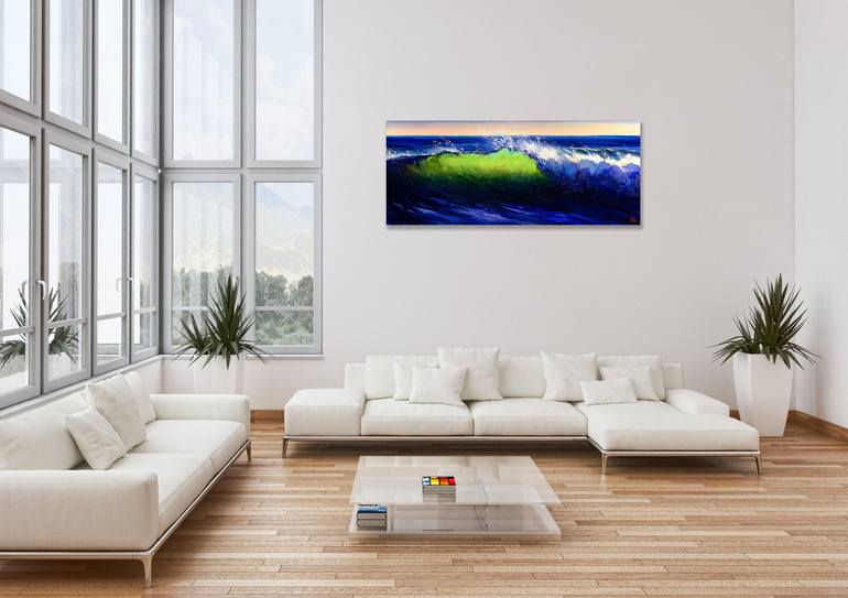 Original Abstract Expressionism Seascape Painting by Bozhena Fuchs