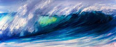 Ocean art Wave painting thumb