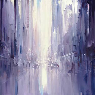 Original Abstract Cities Paintings by Bozhena Fuchs