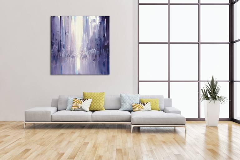 Original Abstract Cities Painting by Bozhena Fuchs