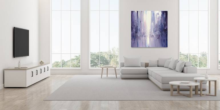 Original Abstract Cities Painting by Bozhena Fuchs