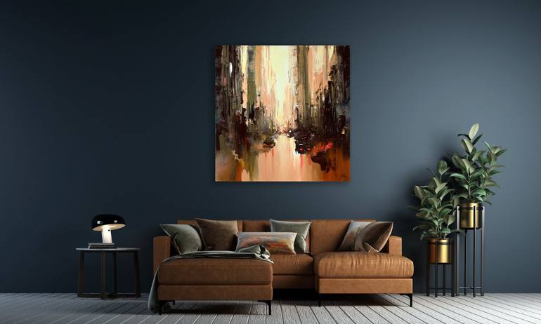 Original Abstract Expressionism Cities Painting by Bozhena Fuchs