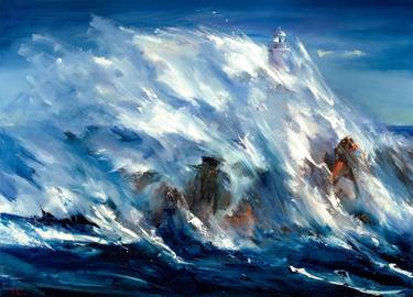 Print of Expressionism Seascape Paintings by Bozhena Fuchs
