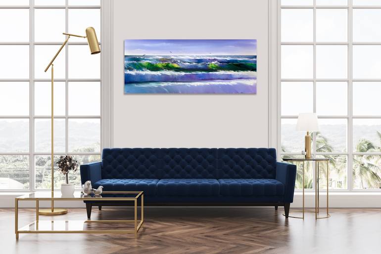 Original Expressionism Beach Painting by Bozhena Fuchs