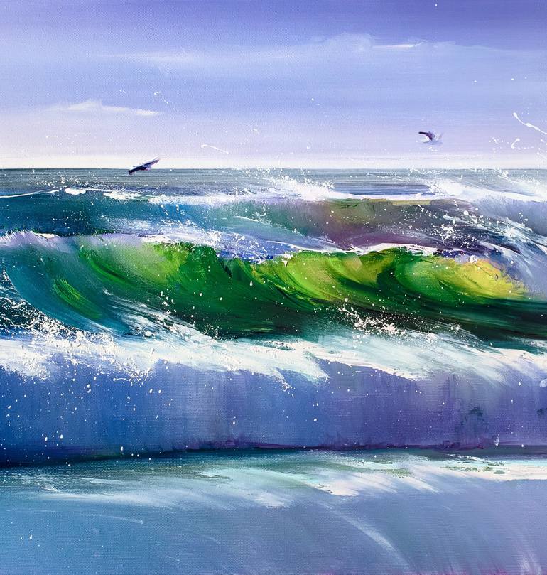 Original Fine Art Beach Painting by Bozhena Fuchs