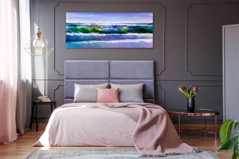 Original Expressionism Beach Painting by Bozhena Fuchs