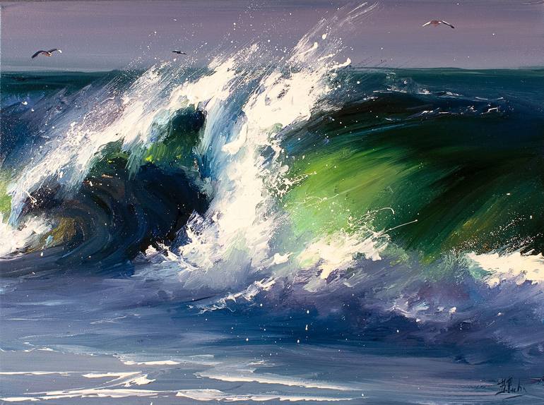 Ocean Wave Painting by Bozhena Fuchs | Saatchi Art