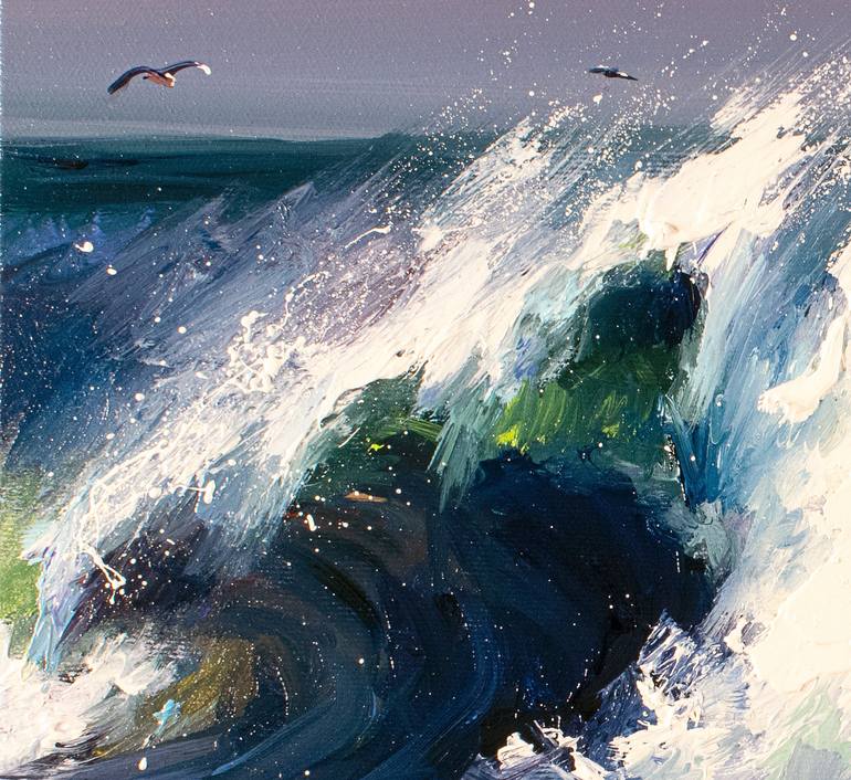 Original Expressionism Seascape Painting by Bozhena Fuchs