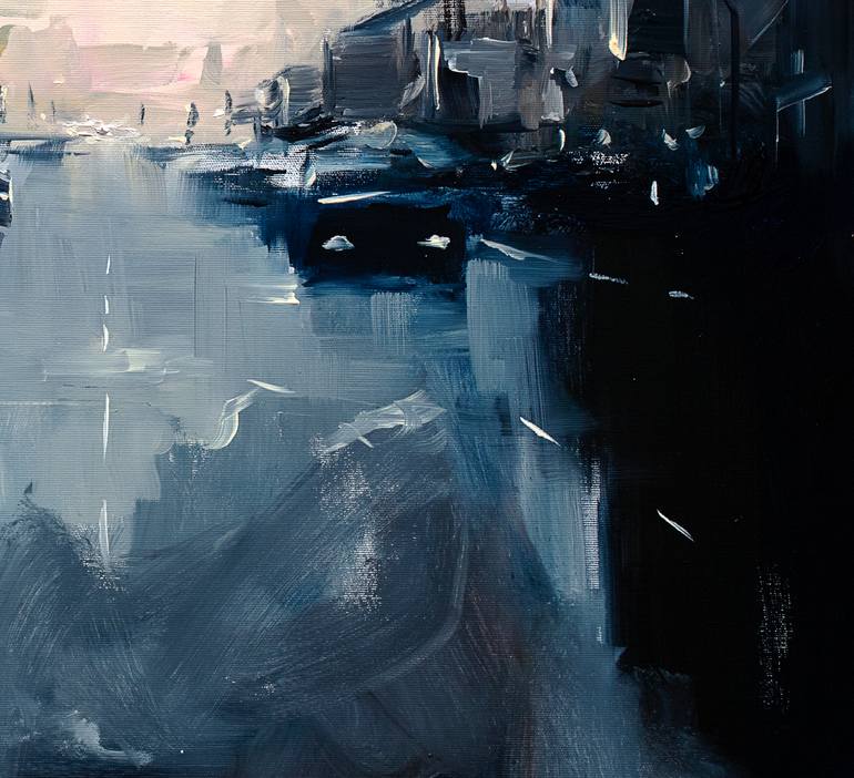 Original Abstract Expressionism Cities Painting by Bozhena Fuchs