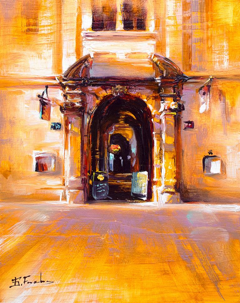 Original Architecture Painting by Bozhena Fuchs | Other Art on Wood | Echo of the Ages