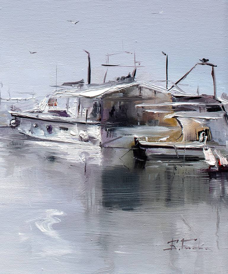 Original Realism Ship Painting by Bozhena Fuchs