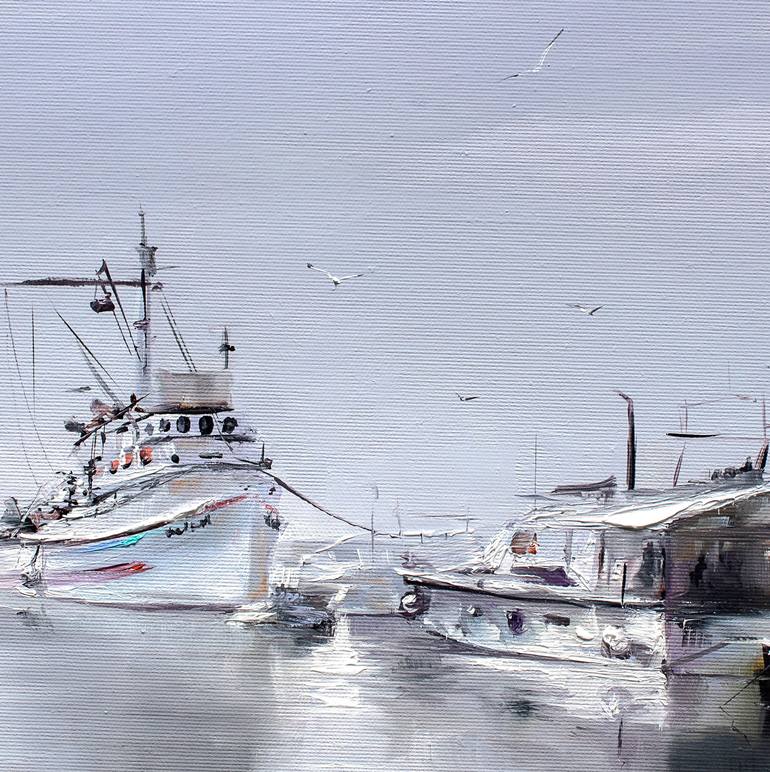 Original Realism Ship Painting by Bozhena Fuchs