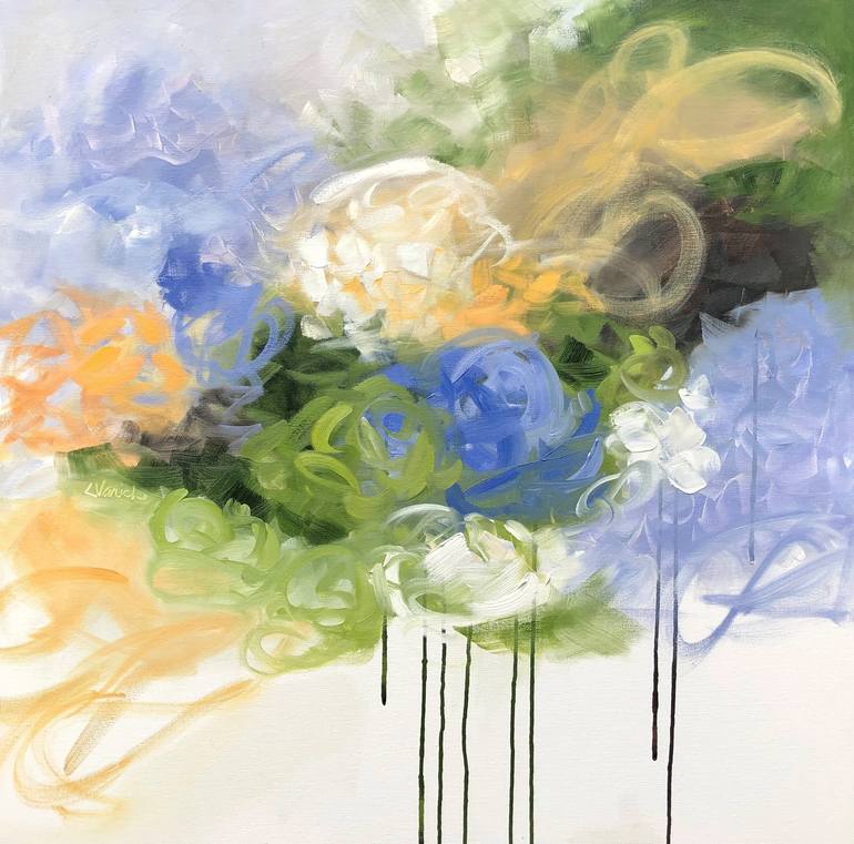 Periwinkle and Ginger Painting by laura varich | Saatchi Art