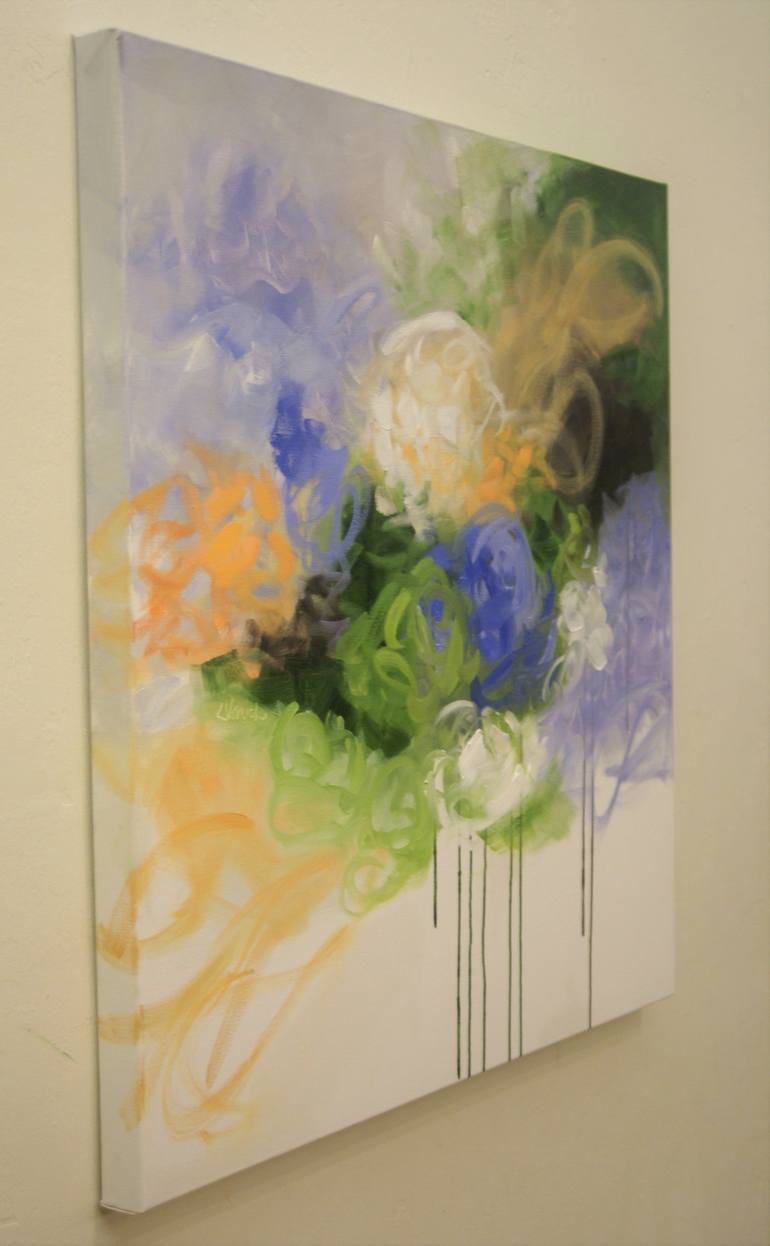 Original Abstract Floral Painting by laura varich