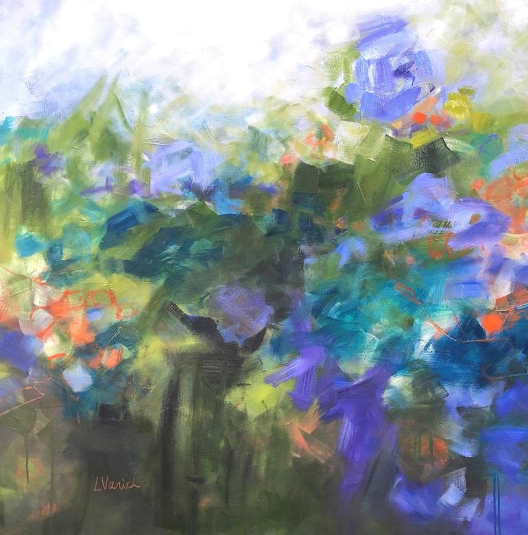 The Simple Things (in Periwinkle) Painting by laura varich | Saatchi Art