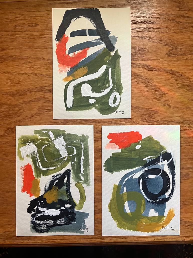 Original Abstract Expressionism Abstract Mixed Media by Ejaaz Haniff
