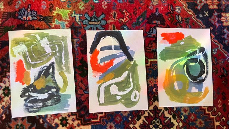 Original Abstract Expressionism Abstract Mixed Media by Ejaaz Haniff