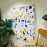 'Fading Memories' Acrylic Painting Abstract Painting Fun Colorful Geometric Pattern Pastel Pink Colors