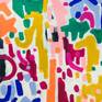 Candy In The Milky Way Galaxy, fun swirling colourful candy coloured shapes floating in outer-space.