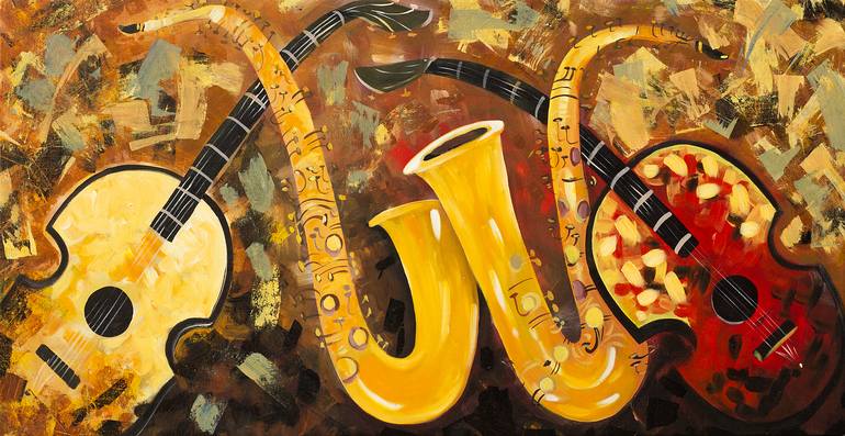 Music Ornaments 10 Painting by Madhav Fine Art | Saatchi Art