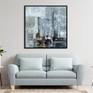Blizzard - Abstract art category - Light Blue sofa background - black frame style