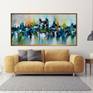 Bridge and the City - Cityscape art category - 2 seater sofa living room display - golden frame