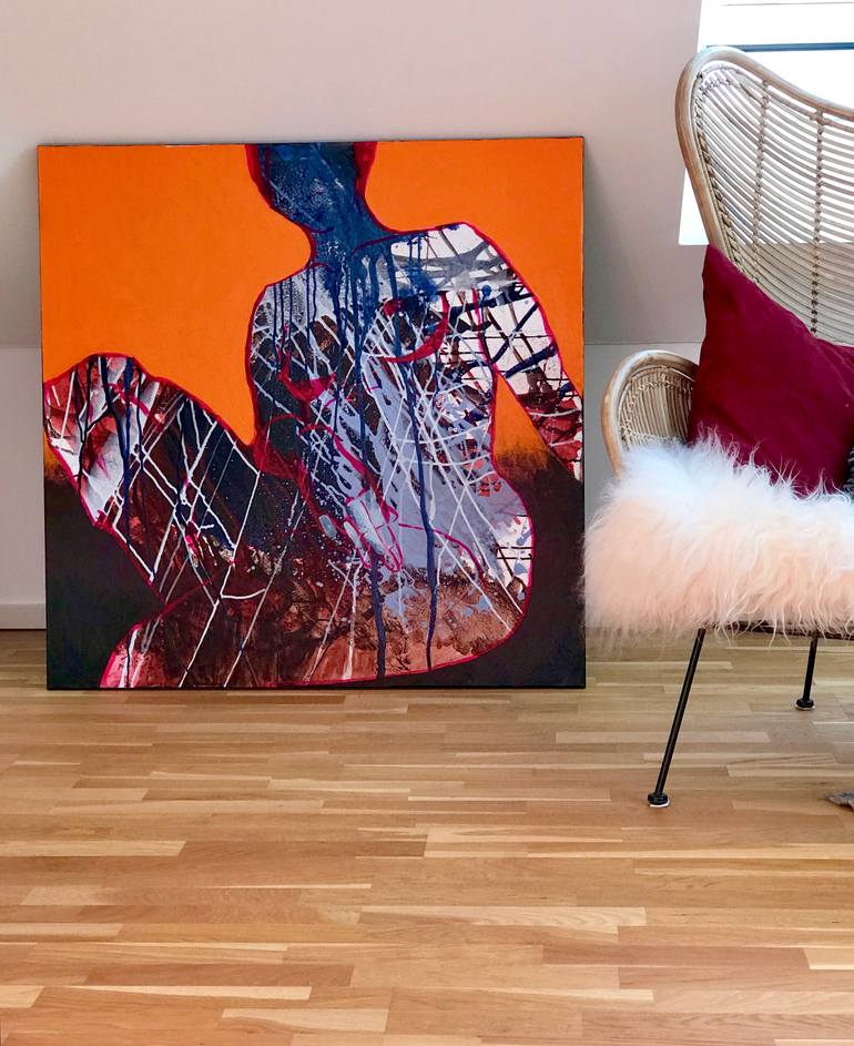 Original Abstract Nude Painting by Monika Ewa Hoffmann