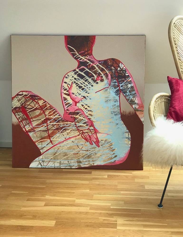 Original Abstract Nude Painting by Monika Ewa Hoffmann