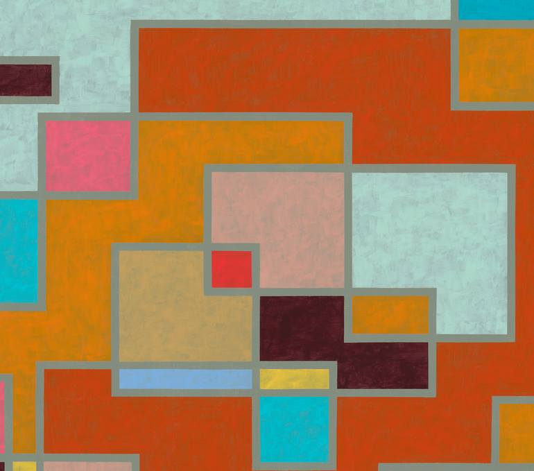 Original Abstract Geometric Painting by Karen Landrigan