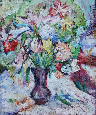 Print of Expressionism Floral Paintings by Jordancho Davidovski
